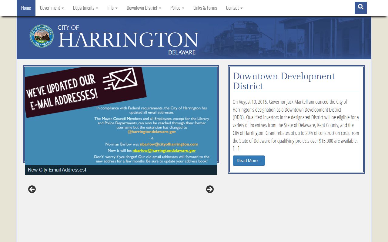 City of Harrington Delaware official site for divorce decree information