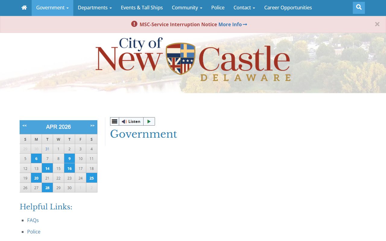 New Castle City government page for divorce decree and court guidance